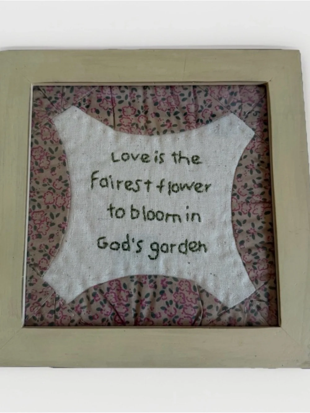 Vintage Cottagecore Framed Hand Embroidery Art Lot Garden Floral Wall Decor Set